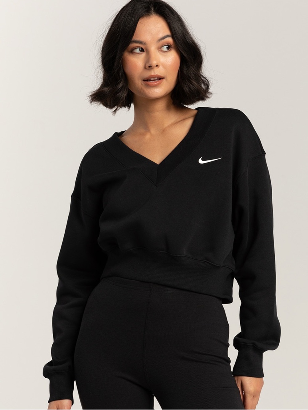 Nike v neck cropped sweater